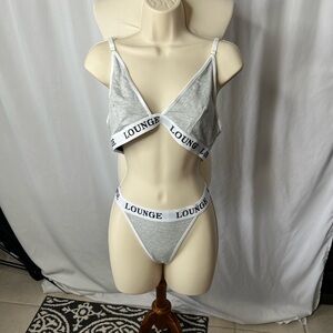 🤍 Lounge Grey Triangle Lingerie Set (Logo Band) 🤍
